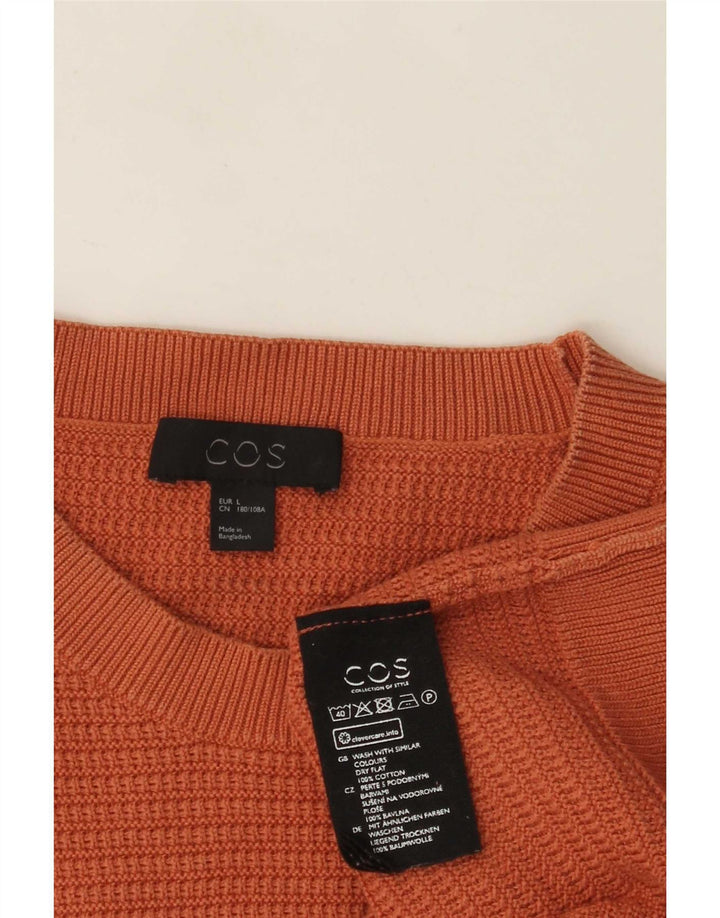 Cos Herre trøje med rund hals, stor orange bomuld
