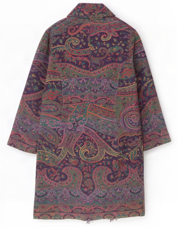 East Womens Open Overcoat UK 14 Medium Multicoloured Paisley Wool