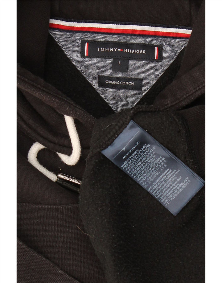 TOMMY HILFIGER Grafisk hættetrøje til mænd Stor sort bomuld