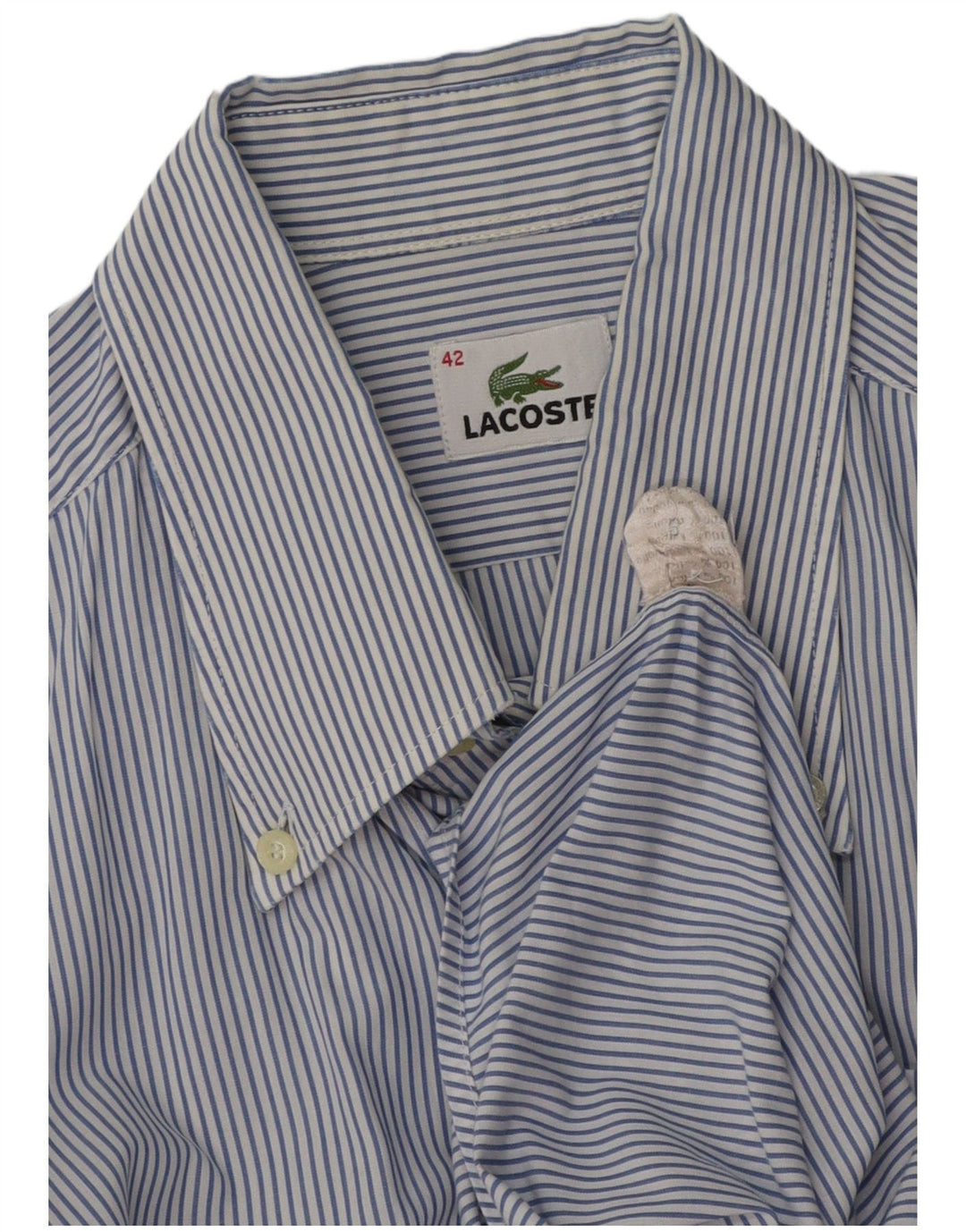 LACOSTE Herreskjorte str. 42 Large Blue Pinstripe Cotton