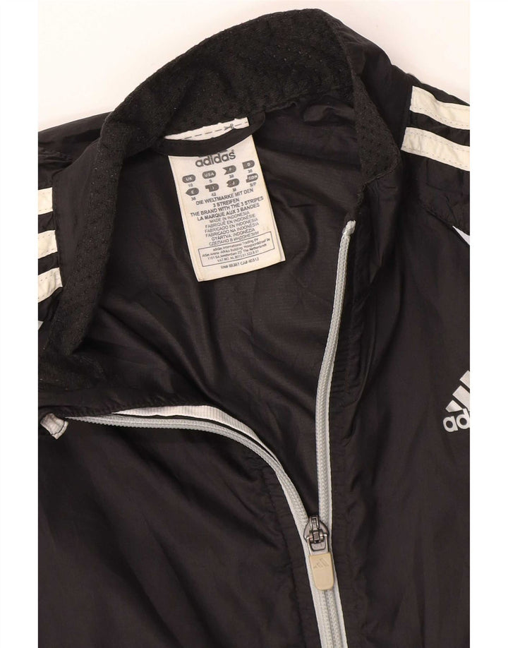 Adidas træningsdragt topjakke til kvinder UK 10 Lille sort nylon
