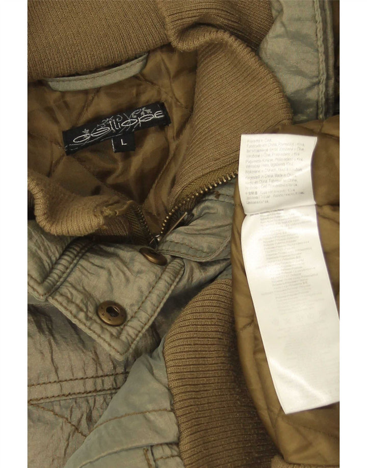 Calliope Polstret hættejakke til kvinder UK 16 Stor Khaki Nylon