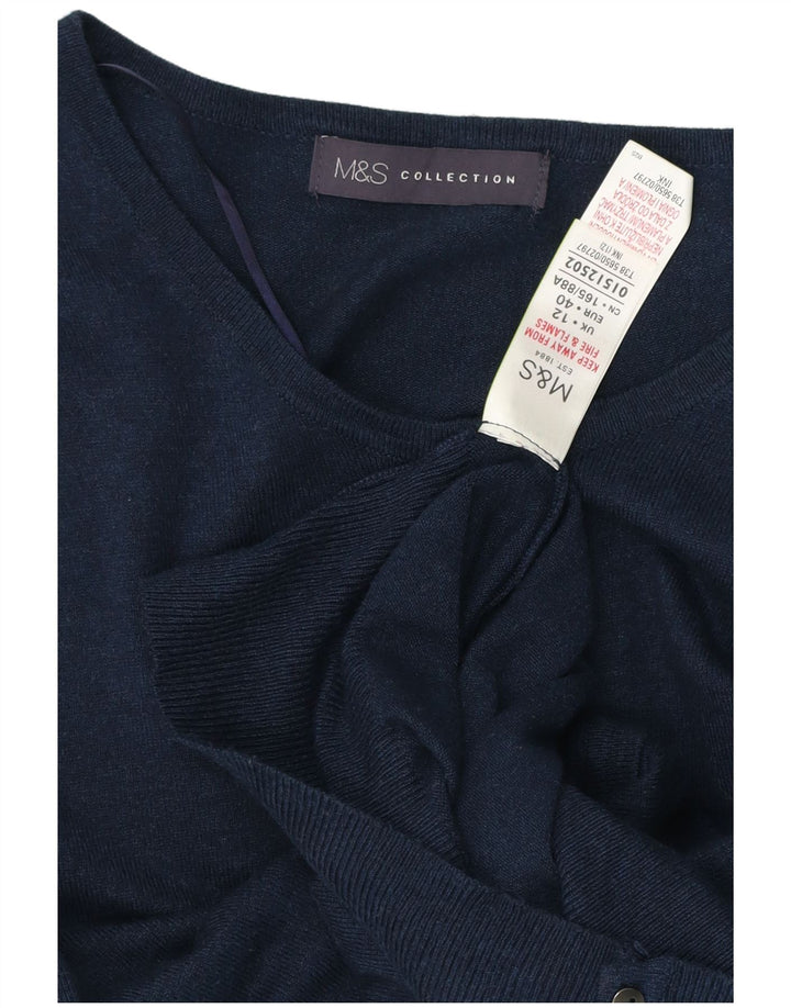 Marks & Spencer Dame Cardigan Sweater UK 12 Medium Navy Blue Viscose