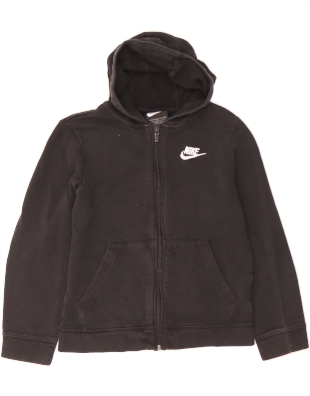 NIKE Boys Zip Hoodie Sweater 8-9 Years Small Black Cotton Vintage Nike and Second-Hand Nike from Messina Hembry 