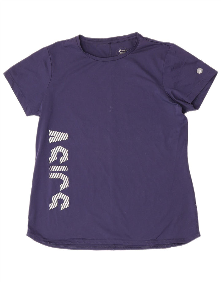 Asics Grafisk T-shirt top til kvinder UK 16 Large Navy Blue