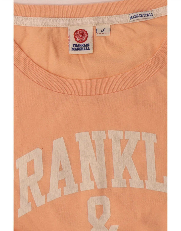 Franklin Marshall Dame Grafisk T-Shirt Top UK 10 Small Beige