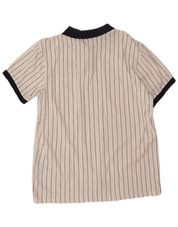 Fila Herre Polo Shirt IT 54 XL Hvid Stribet