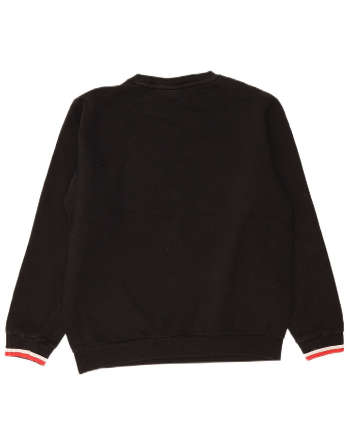 FILA Dame Oversized Sweatshirt Jumper UK 10 Small Black Bomuld