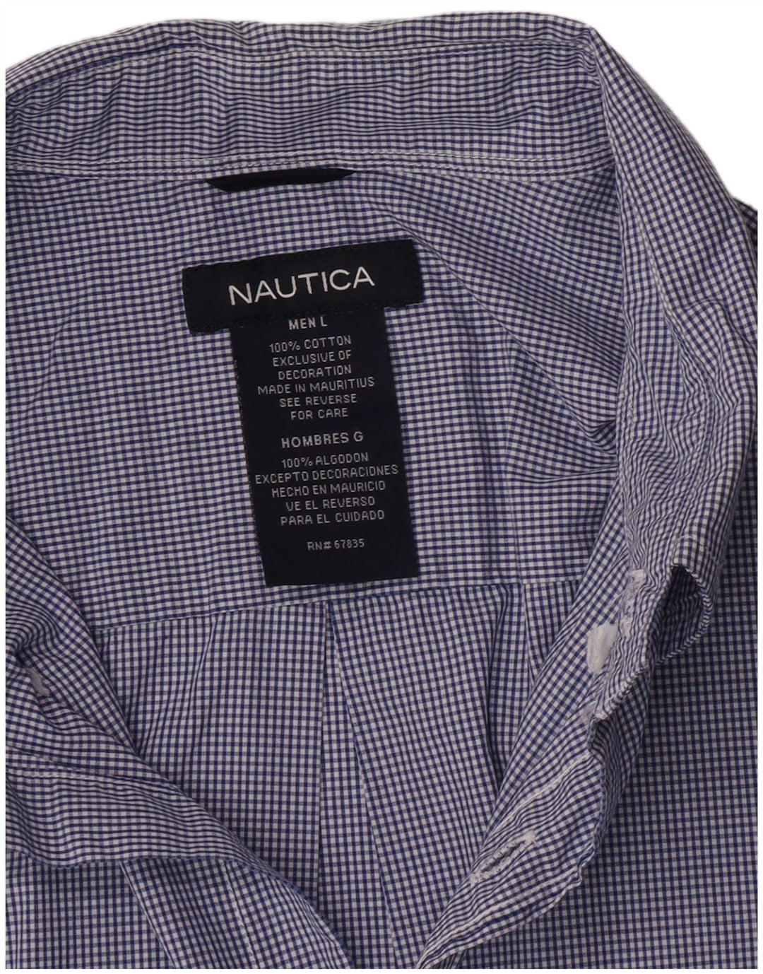 Nautica Herreskjorte Stor Blå Gingham Bomuld