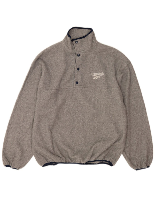 Reebok Herre Button Neck Fleece Jumper XL Grå Polyester