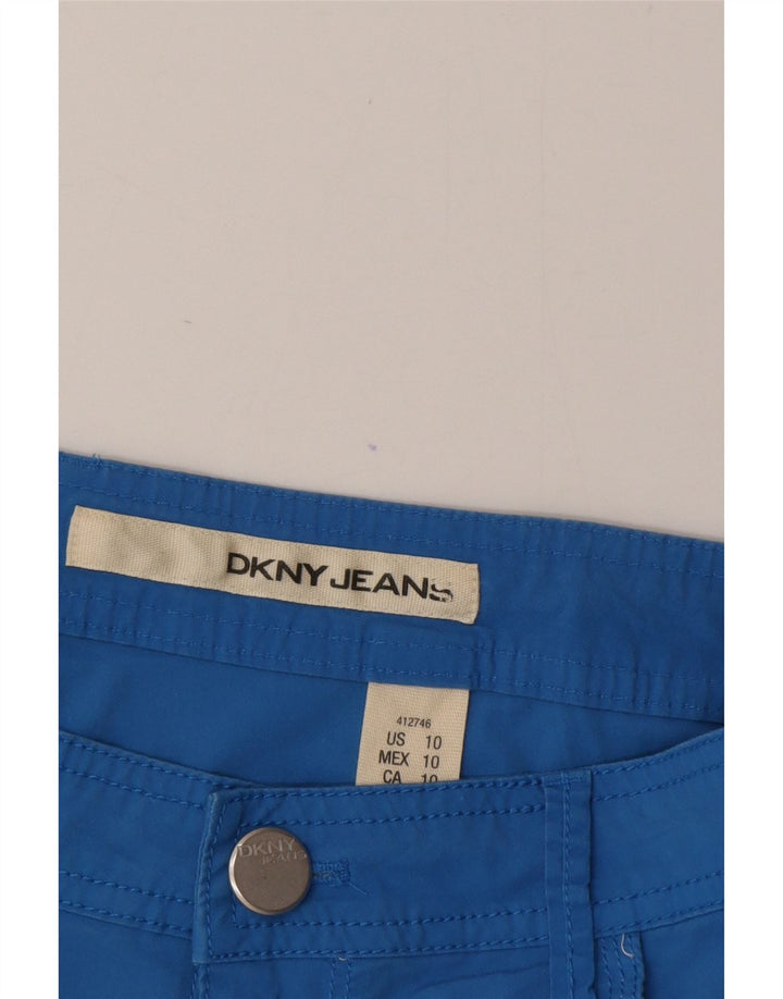 Dkny Womens Casual Shorts US 10 Large W34 Blue Cotton