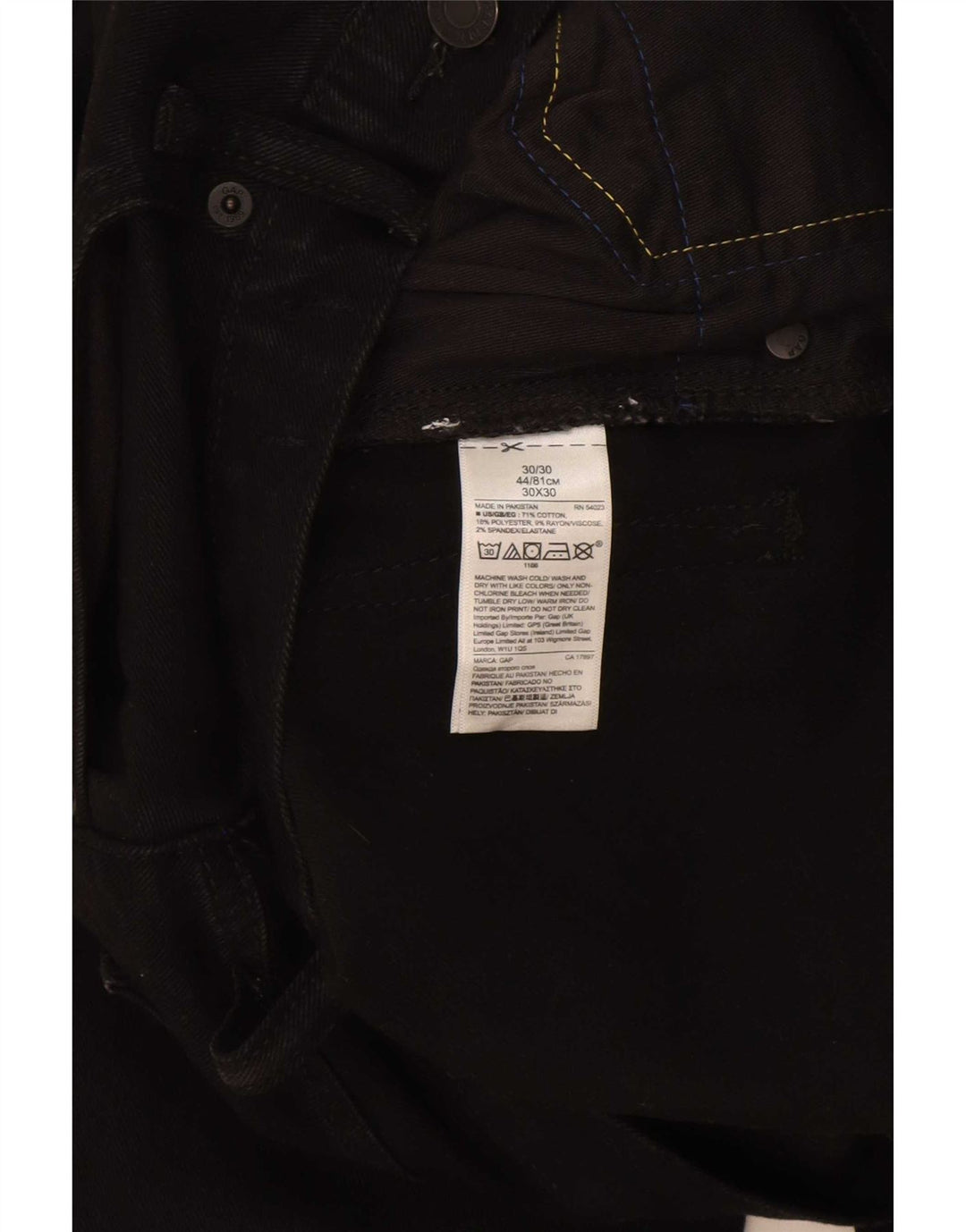 Gap Herre Slim Jeans W30 L30 Sort Bomuld