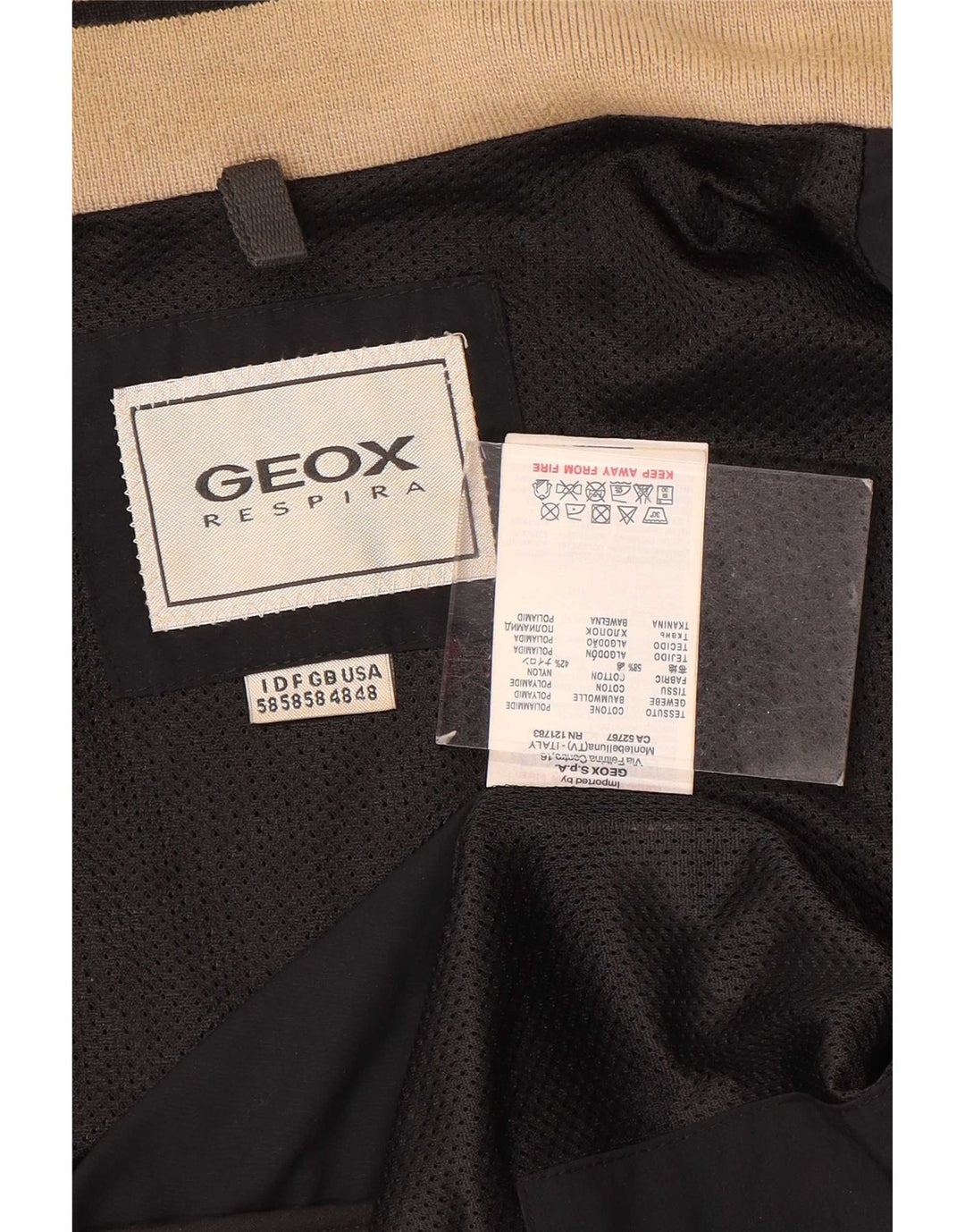 Geox Herre Respira Bomber Jacket UK 48 4XL Sort Colourblock Polyamid