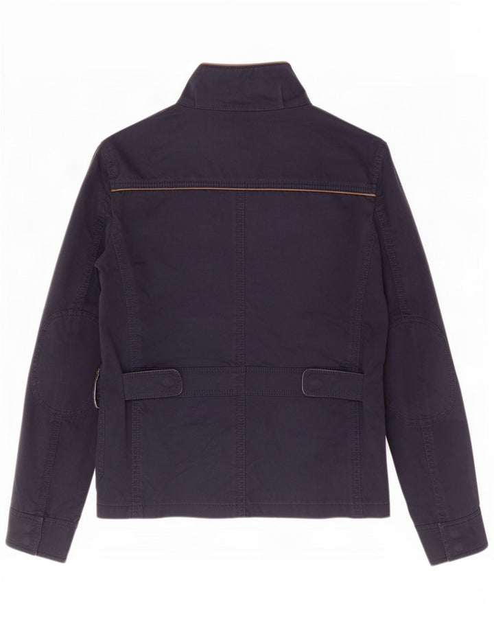 Massimo Dutti Womens Utility Jacket UK 10 Small Navy Blue Cotton