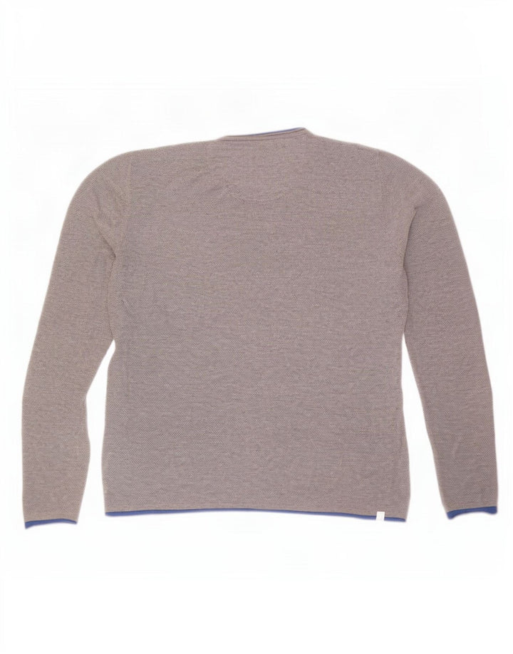 Fred Mello Herre V-hals sweater mellemgrå