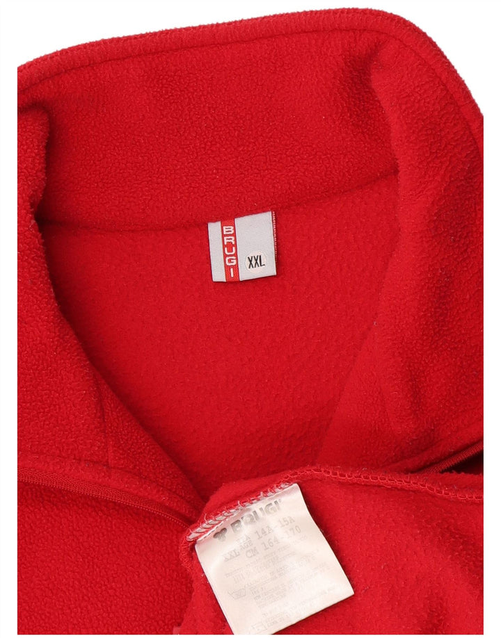 Brugi Dame Grafisk Zip Neck Fleece Jumper 2XL Rød Polyester