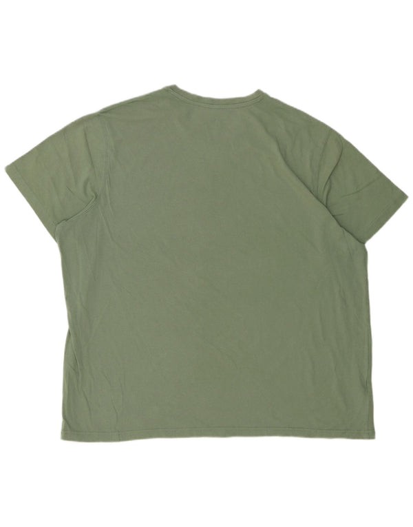EDDIE BAUER Herre Grafisk T-Shirt Top 2XL Grøn Bomuld