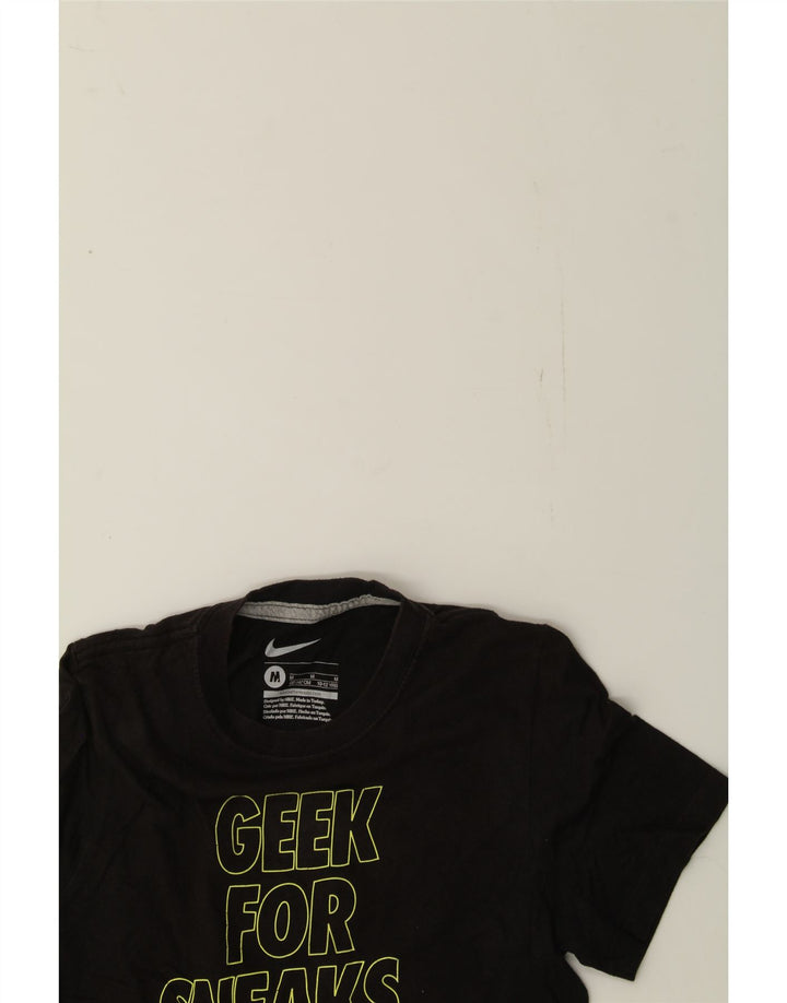 NIKE Boys Graphic T-Shirt Top 10-11 Years Medium Black Cotton Vintage Nike and Second-Hand Nike from Messina Hembry 