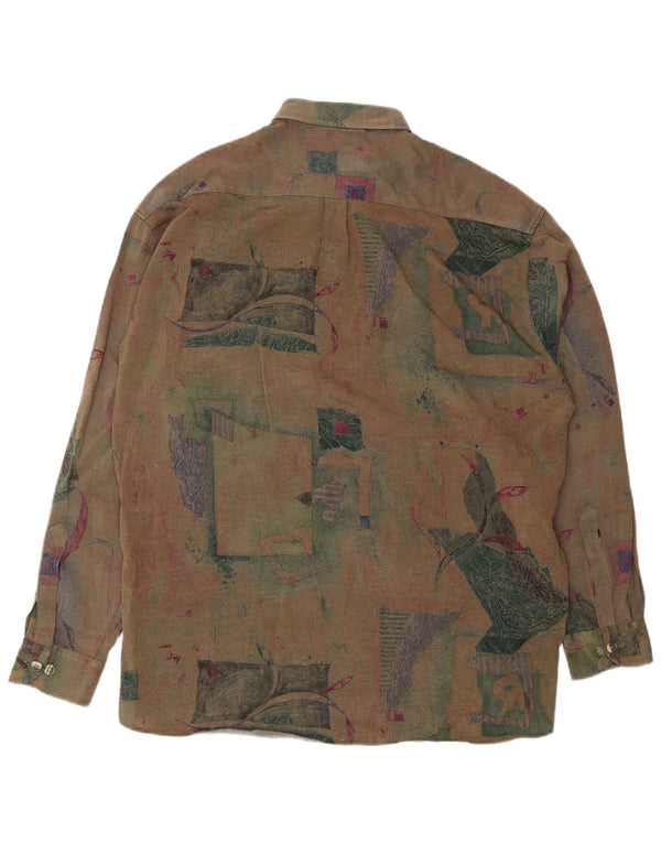Vintage herreskjorte størrelse 43/44 XL Flerfarvet blomster
