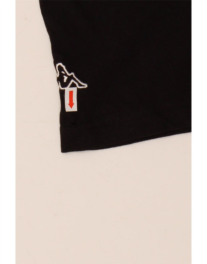 Kappa Herre Grafisk T-Shirt Top Medium Sort Bomuld