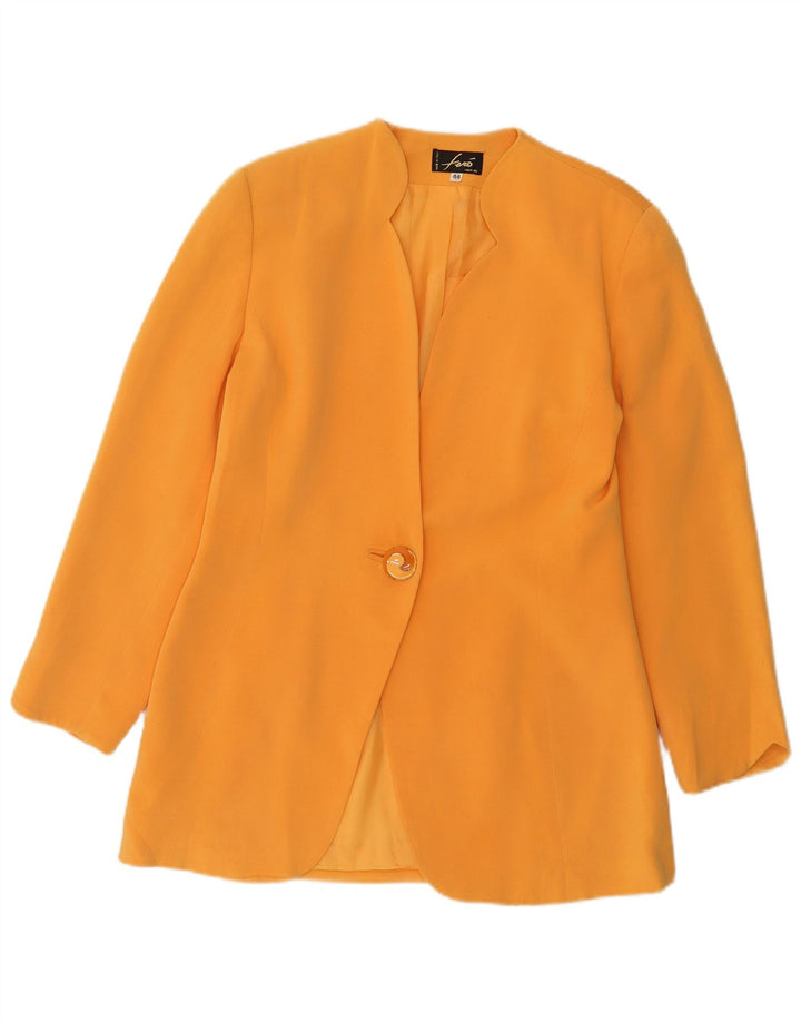 Vintage dame 1-knaps blazerjakke IT 44 Medium Orange Acetate