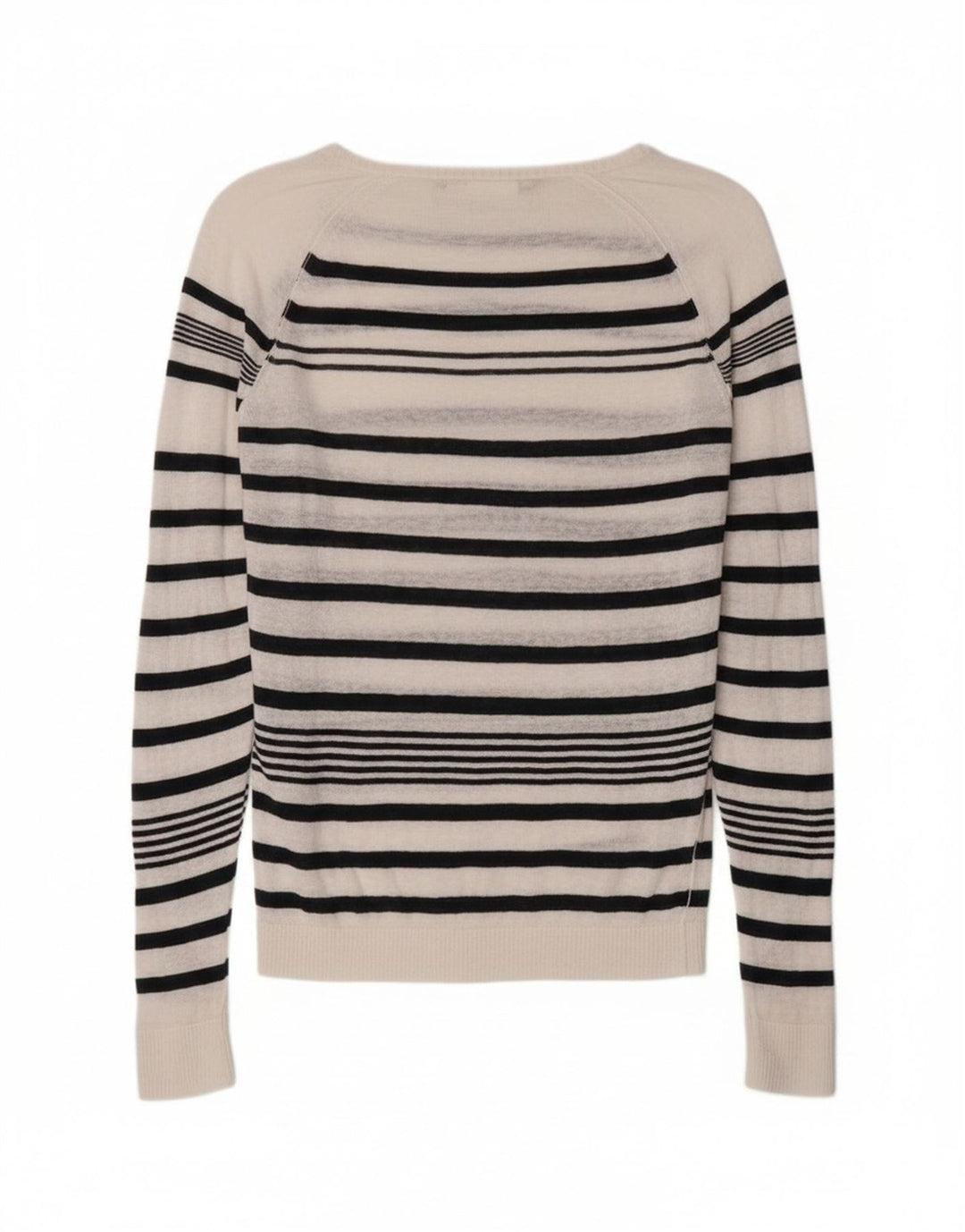 Diesel Dame Boat Neck Jumper Sweater UK 14 Medium Hvid Stribet