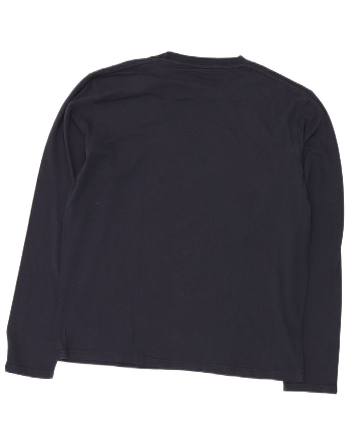 DIESEL Herre grafisk top langærmet XL marineblå bomuld