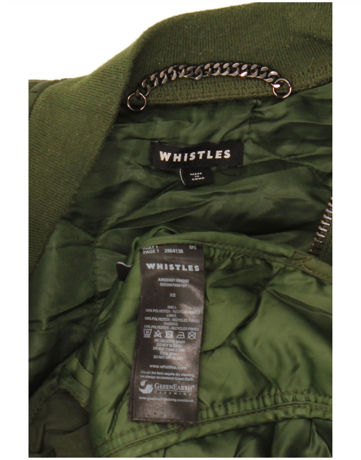 Whistles Dame Oversized Quiltet Jakke UK 6 XS Grøn Polyester