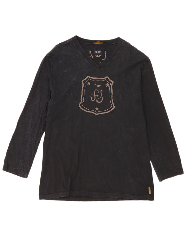Armani Jeans Drenge Grafisk Top Langærmet 13-14 år 3XL Navy Blue
