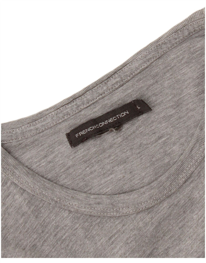 French Connection Dame T-Shirt Top UK 14 Stor Grå
