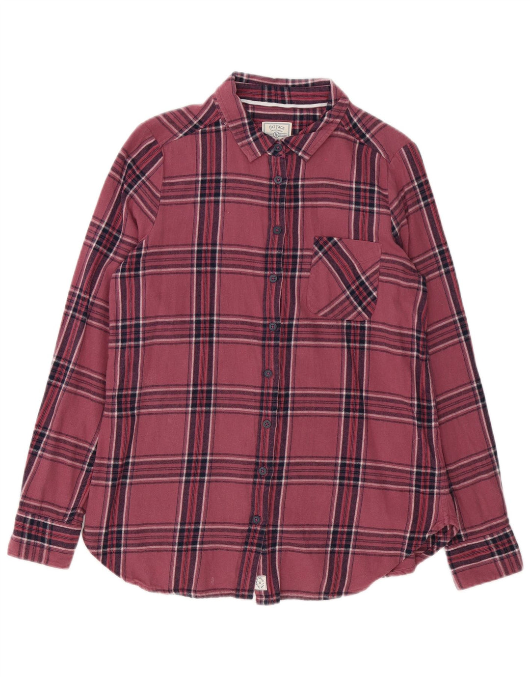 Fat Face Dame Flanell Shirt UK 12 medium Pink Plaid Bomuld