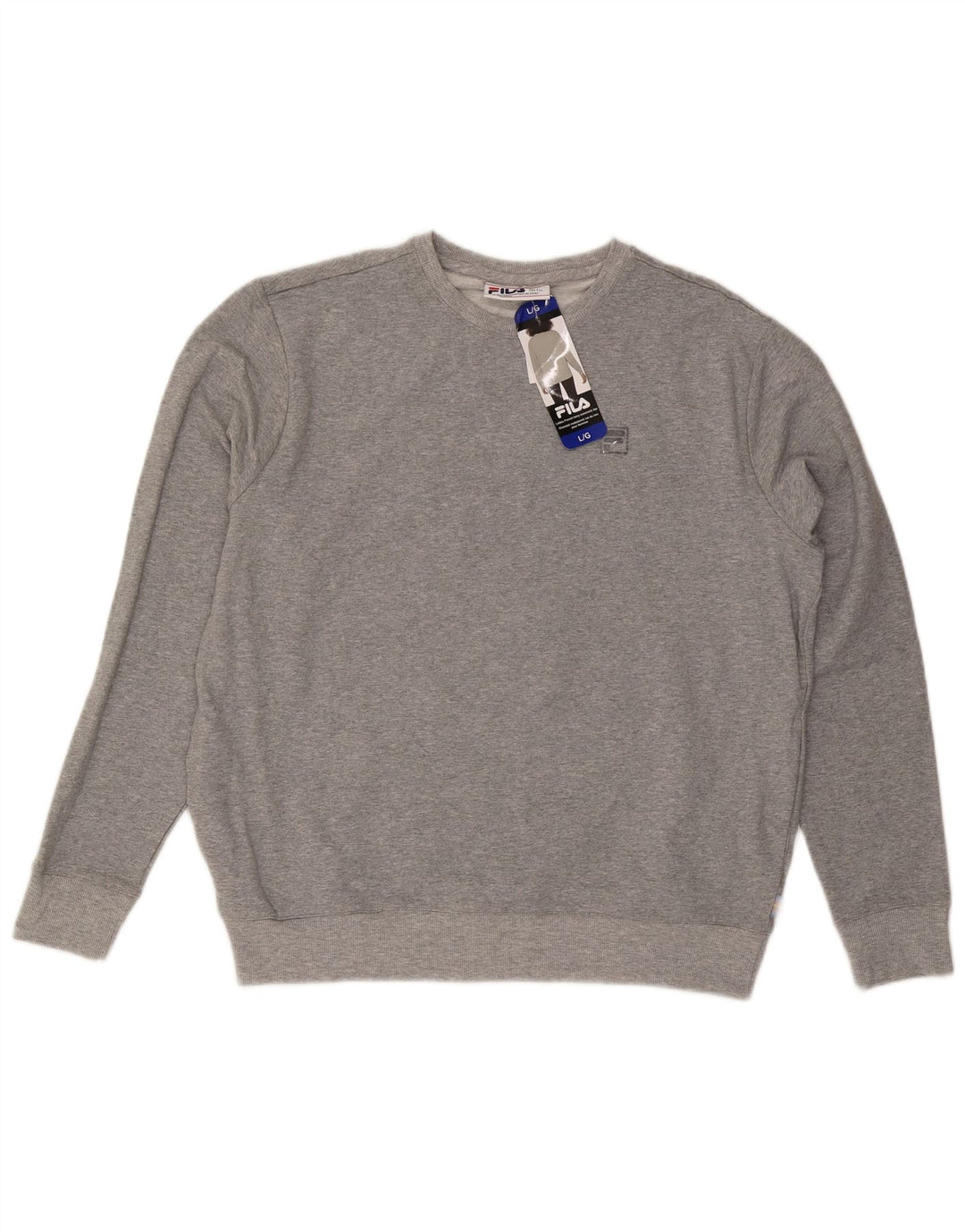 Fila Dame Sweatshirt Jumper UK 16 Stor Grå Bomuld