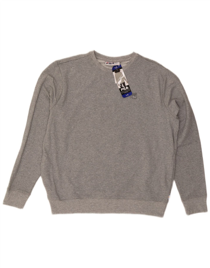 Fila Dame Sweatshirt Jumper UK 16 Stor Grå Bomuld