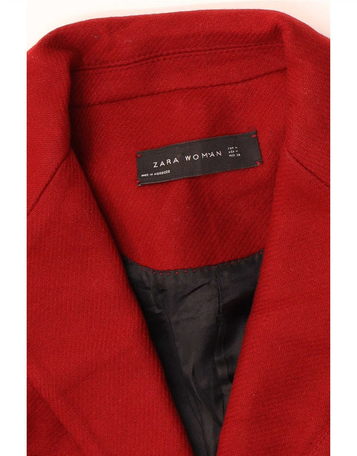 Zara Dame Longline 2 Button Blazer Jacket UK 14 Medium Red