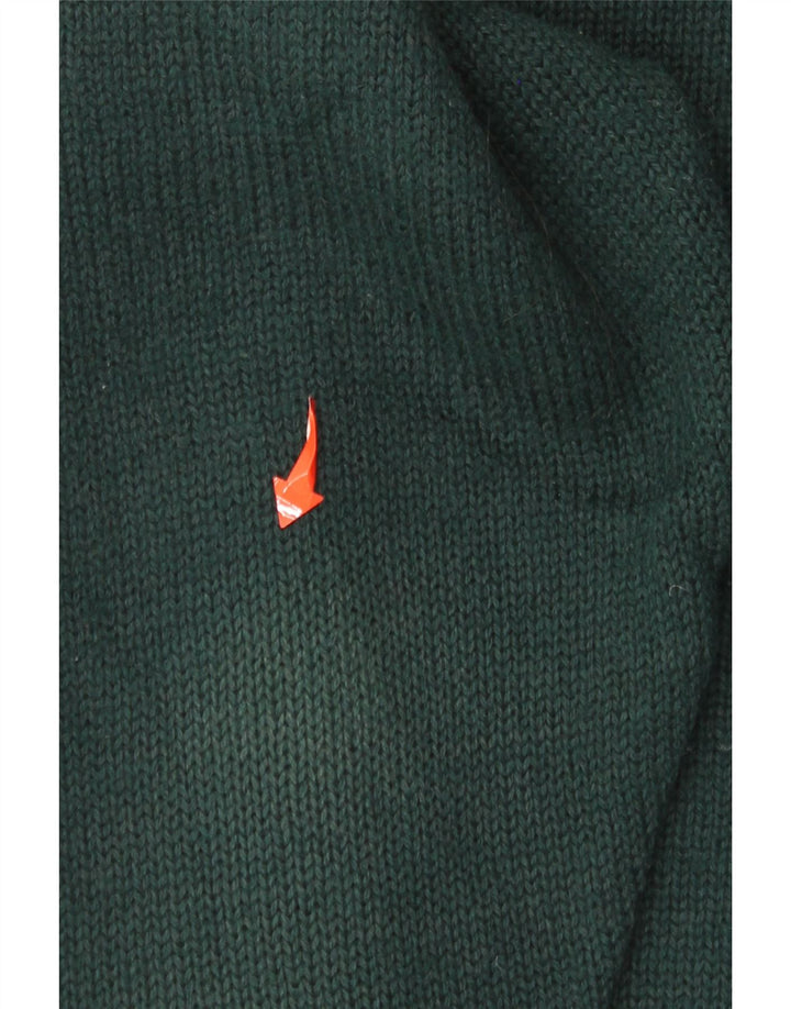 Vintage Dame Turtle Neck Jumper Sweater UK 14 Stor grøn uld