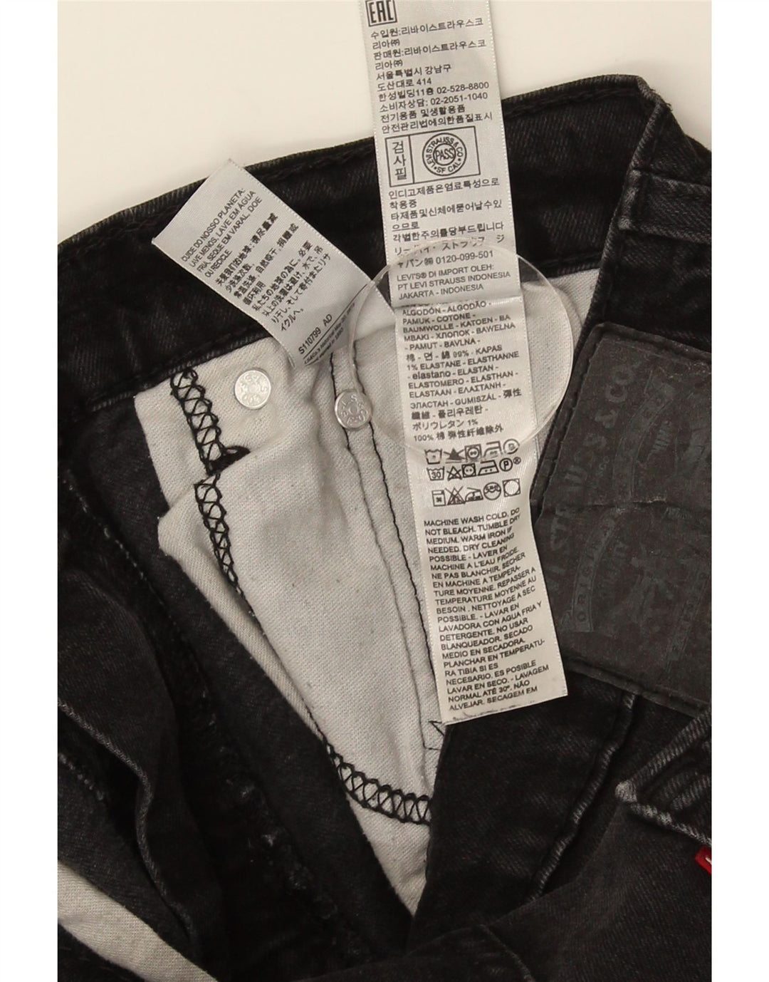 Levi's Herre 502 tilspidsede jeans W33 L27 sort bomuld