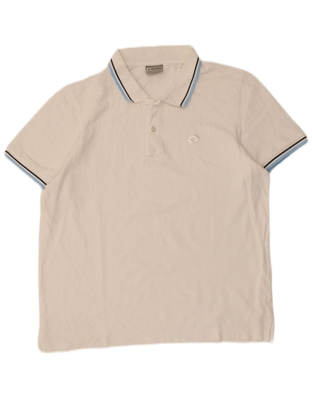 Lotto herre polo shirt stor hvid stribet bomuld