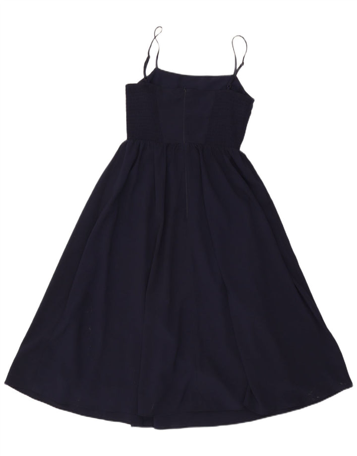 WAREHOUSE Dame Slip Dress UK 8 Small Navy Blue Polyester