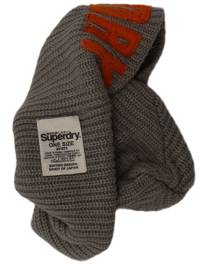 Superdry Herre grafisk strik beanie hat One Size grå akryl logo