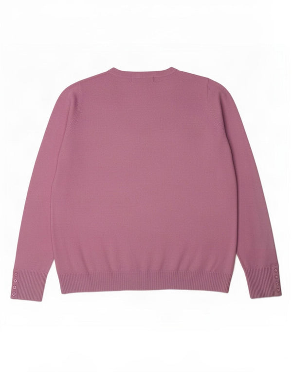 Marks & Spencer Dame V-hals sweater UK 16 Stor lilla akryl