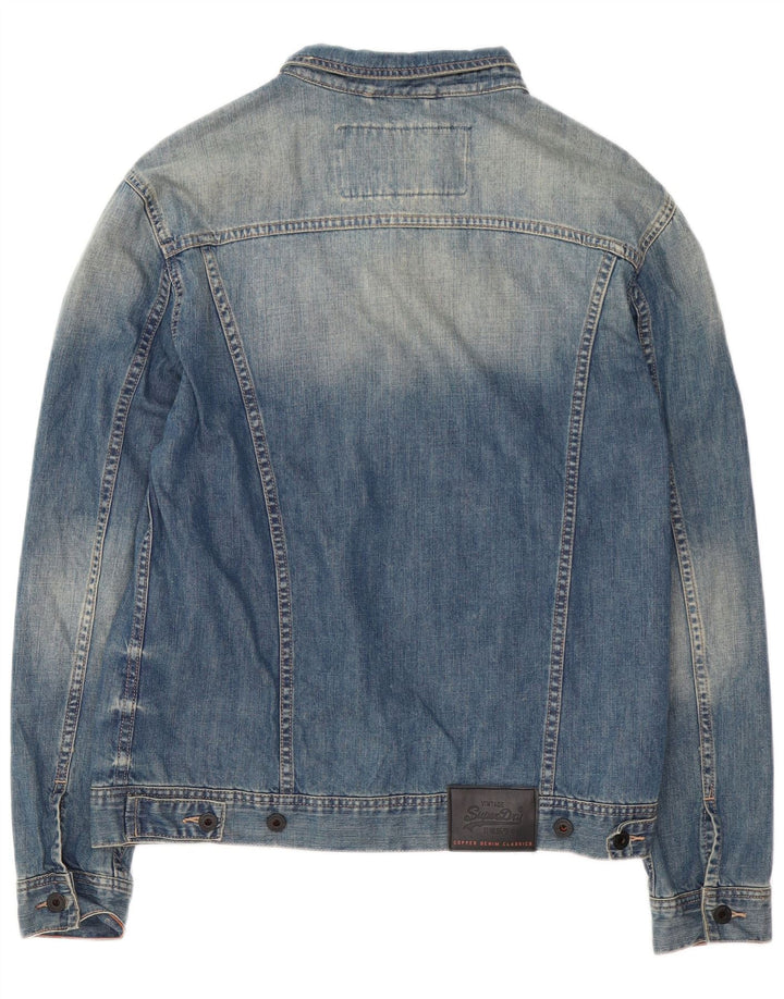 Superdry denimjakke til mænd UK 42 XL blå bomuld