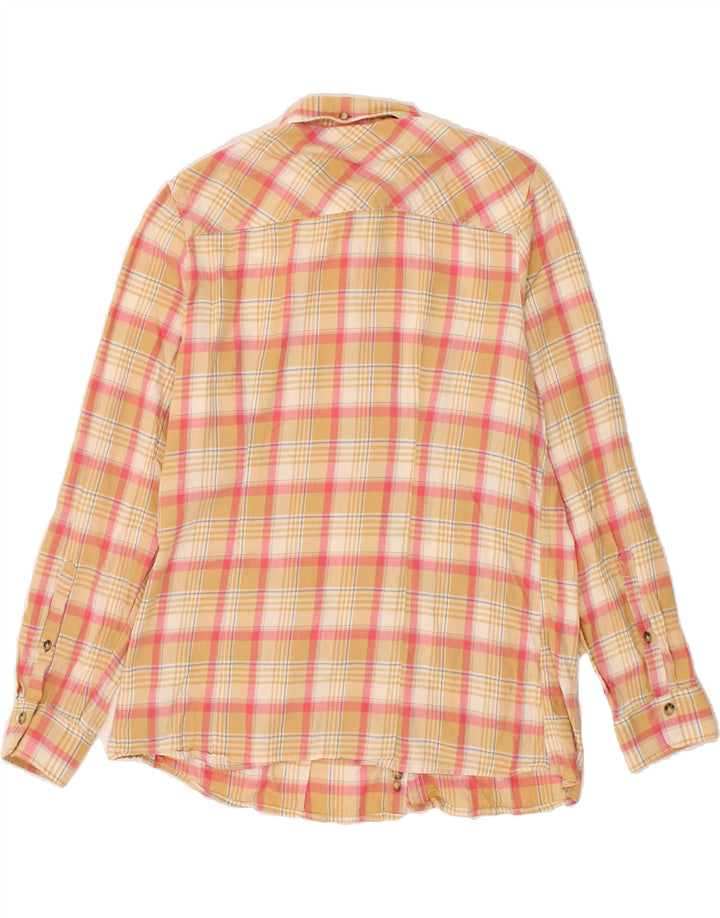L.L.BEAN Womens Flannel Shirt UK 10 Small Beige Check Cotton Vintage L.L.Bean and Second-Hand L.L.Bean from Messina Hembry 