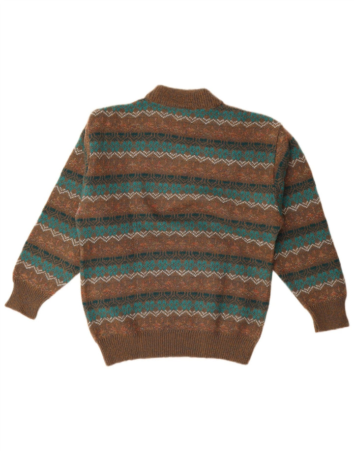 Maglificio Dame Turtle Neck Sweater IT 44 Medium Brun Geometrisk