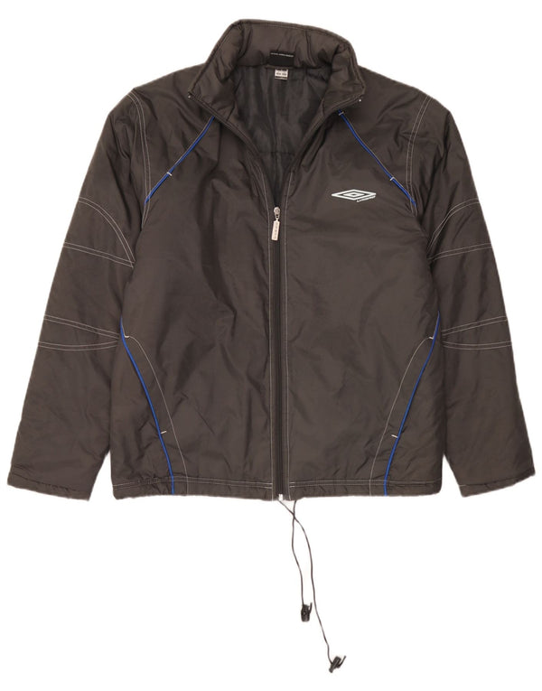 Umbro Herre hættepolstret jakke UK 36 Small Grå Nylon