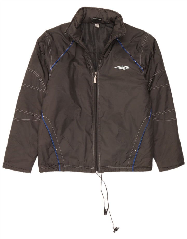 Umbro Herre hættepolstret jakke UK 36 Small Grå Nylon