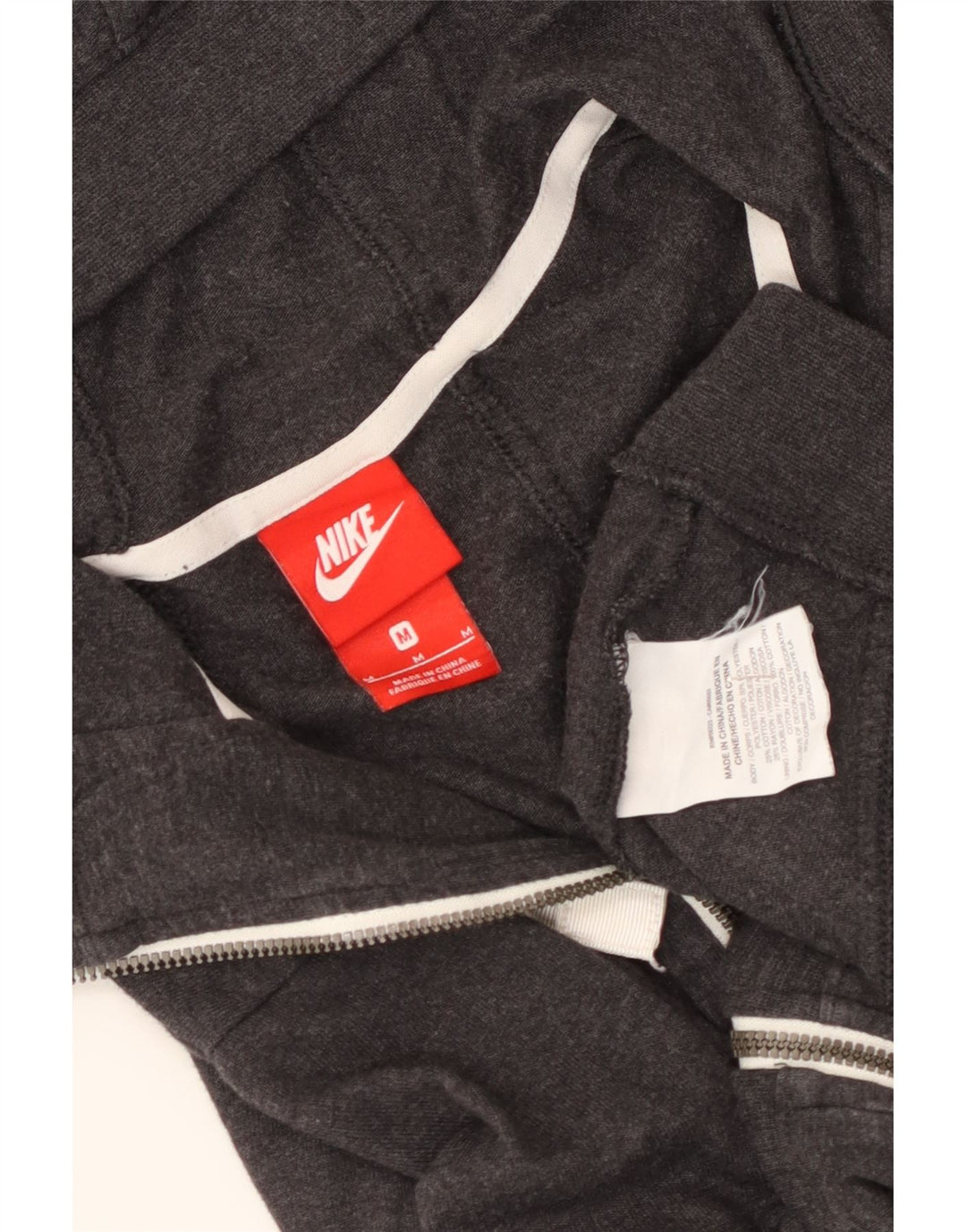 Nike hættetrøje med lynlås til kvinder UK 12 mellemgrå polyester