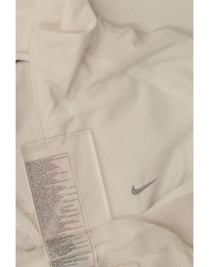 NIKE træningsdragt topjakke til kvinder UK 14 Medium White Polyester