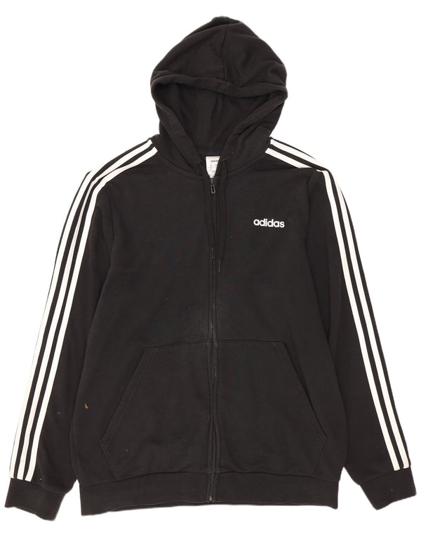 Adidas Hættetrøje med lynlås til mænd Stor sort bomuld