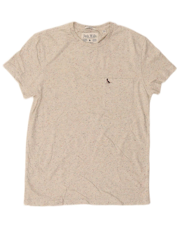 Jack Wills Herre T-shirt Top Medium Beige Flecked Bomuld