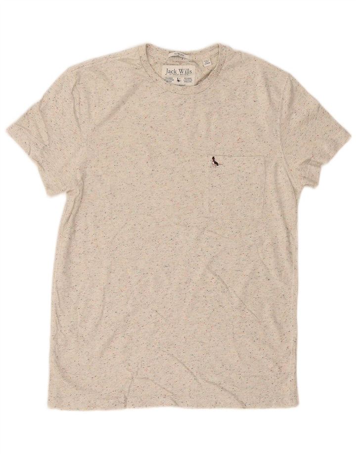 Jack Wills Herre T-shirt Top Medium Beige Flecked Bomuld